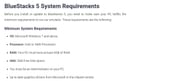 Requirements of the emulator (Image via BlueStacks)